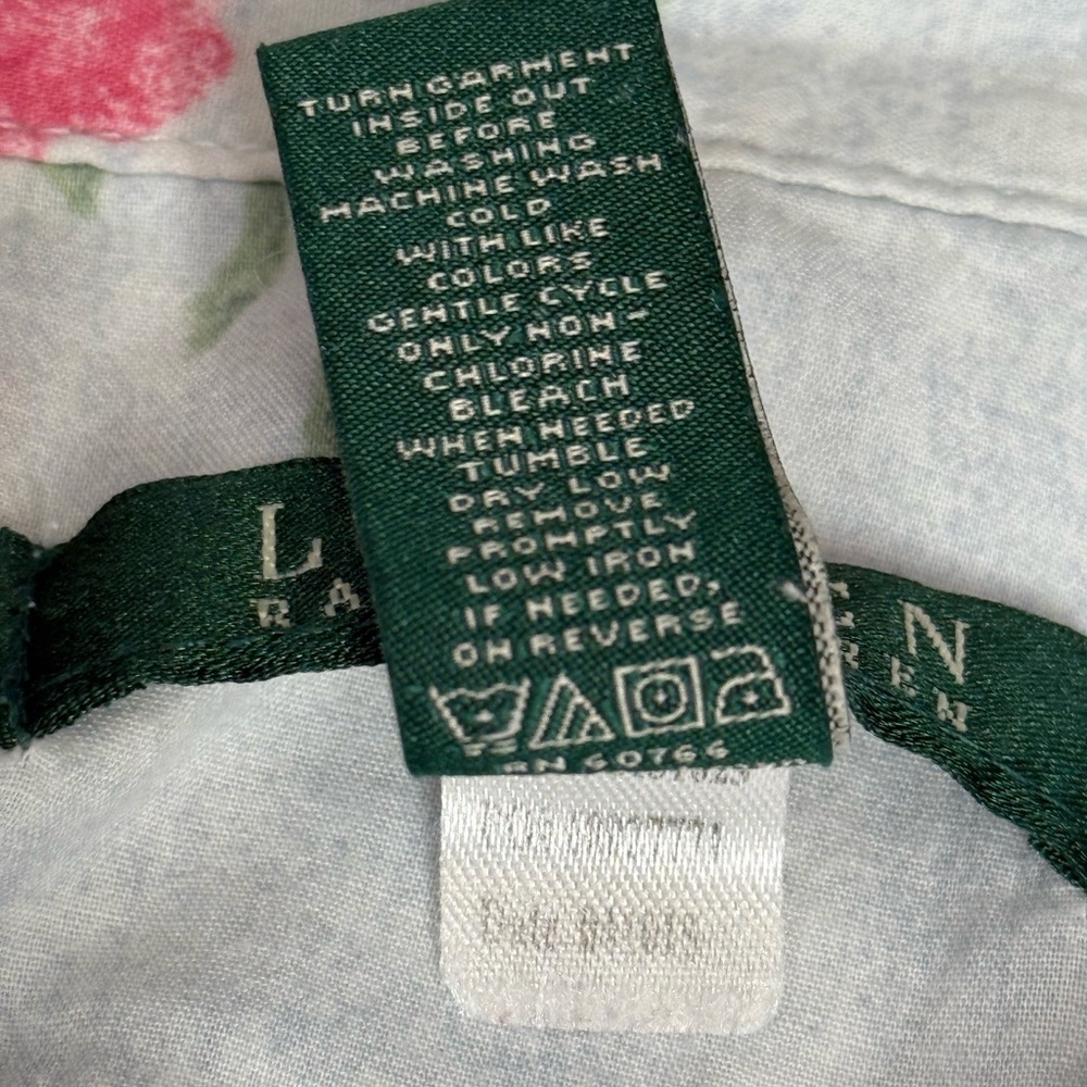 Lauren Ralph Lauren Floral Embroidered Soft Cotton Rayon Button-Up Nightshirt - Picture 15 of 16